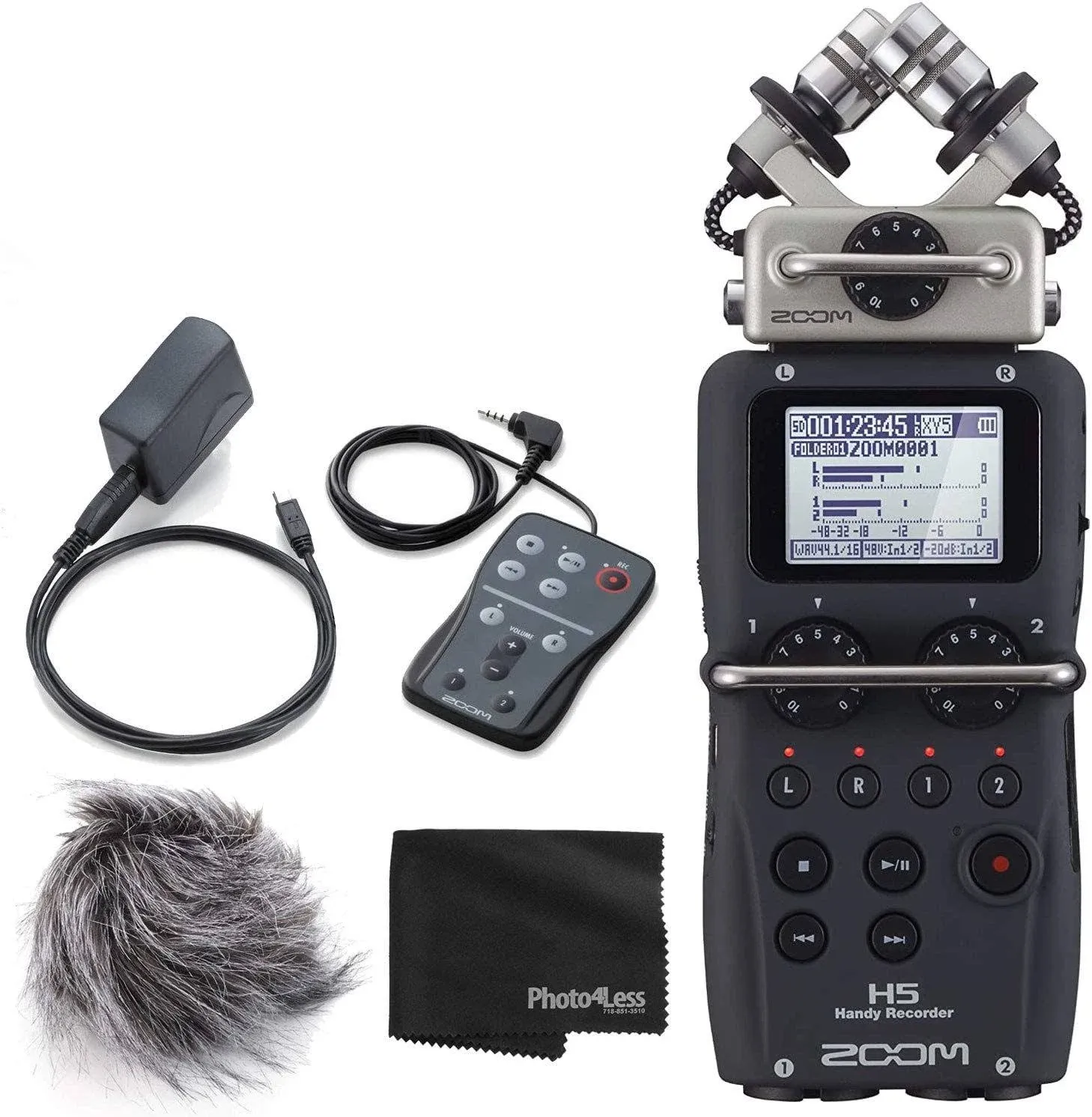 Zoom H5 4-Input / 4-Track Portable Handy Recorder with, Deluxe Bundle