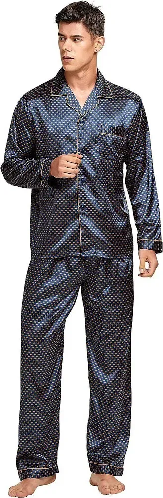 TONY &amp; CANDICE Men&#039;s Classic Satin Pajama Set Sleepwear