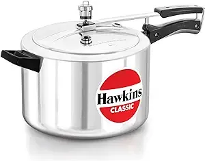 Hawkins Classic CL8W 8 L Aluminum Wide Body Pressure Cooker, Medium, Silver