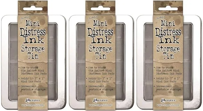 Tim Holtz Mini Distress Ink Storage Tins - (Pack of Three Tins)