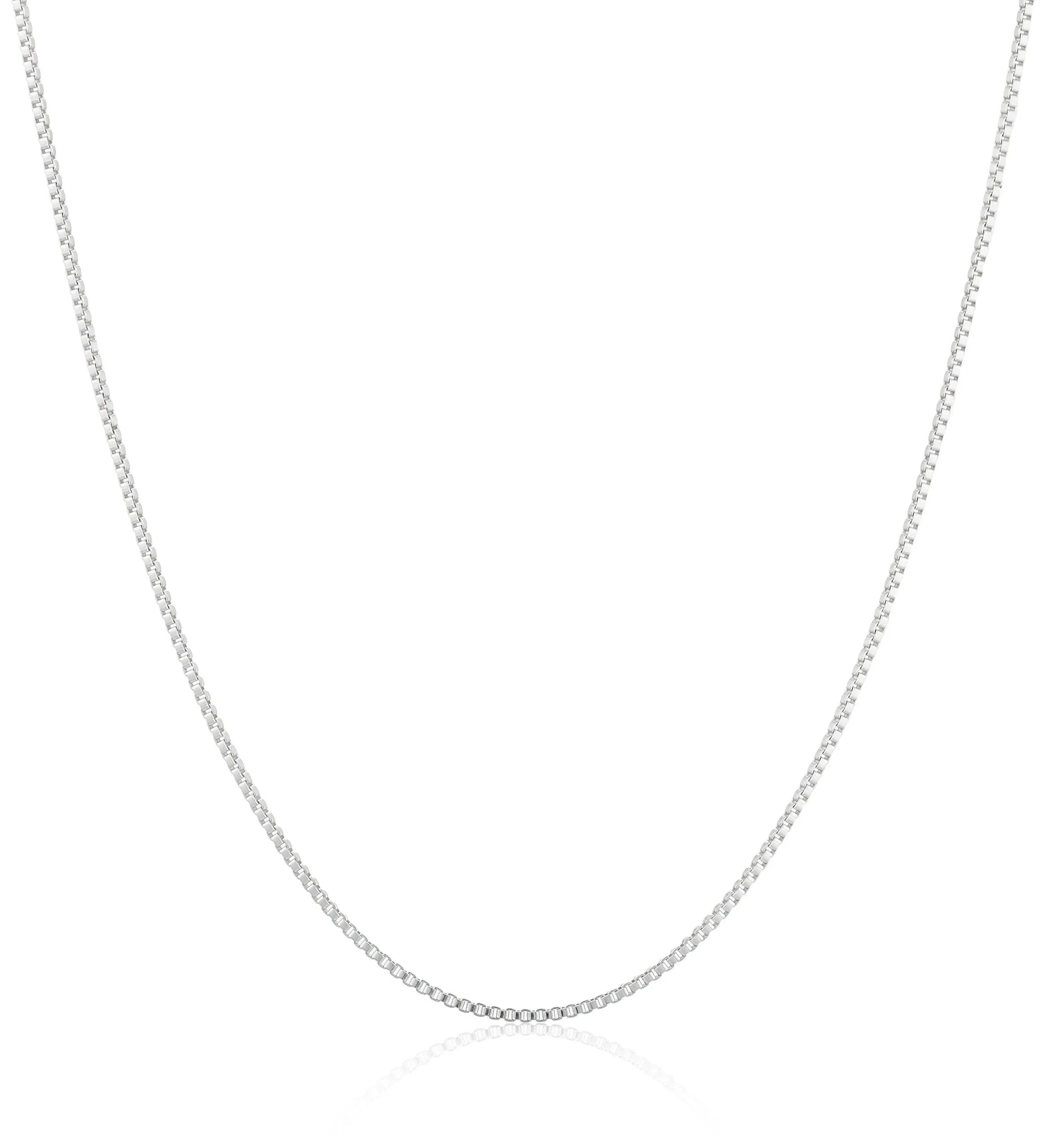 Amazon Essentials Sterling Silver Thin Box Chain Necklace