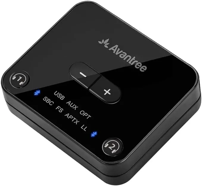 Avantree TC418PBLK Bluetooth Audio Transmitter Audikast Plus Aptx Optical Vol