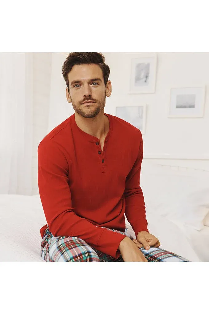 Men's Lands' End Ribbed Pajama Sleep Henley