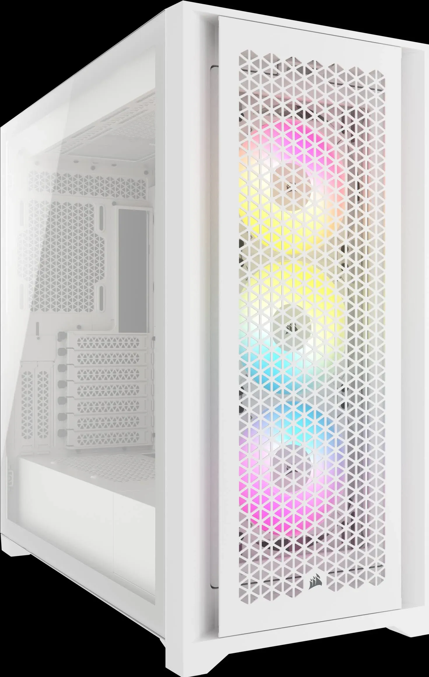 Corsair 5000D Airflow Mid-Tower-Gehäuse – 3 RGB-Lüfter – Beleuchtungssteuerung – Design mit hohem Luftstrom – RapidRoute Kabelmanagement – True White