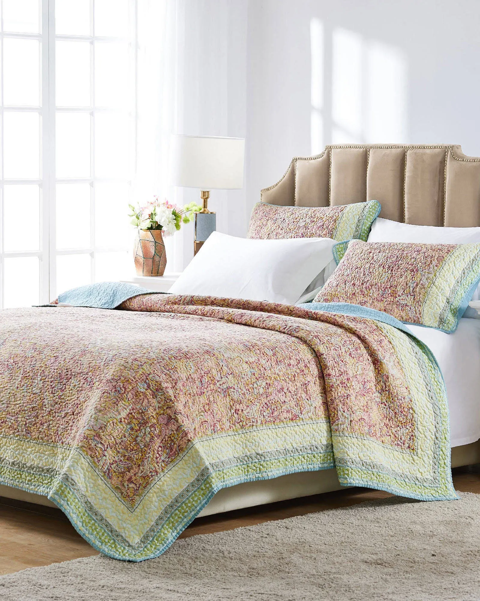 Barefoot Bungalow Palisades Bedspread Set, Pastel, Queen