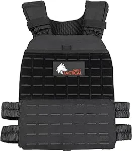 Wolf Tactical Adjustable Weighted Vest - WODs Strength and Endurance Training Fitness Workouts Running