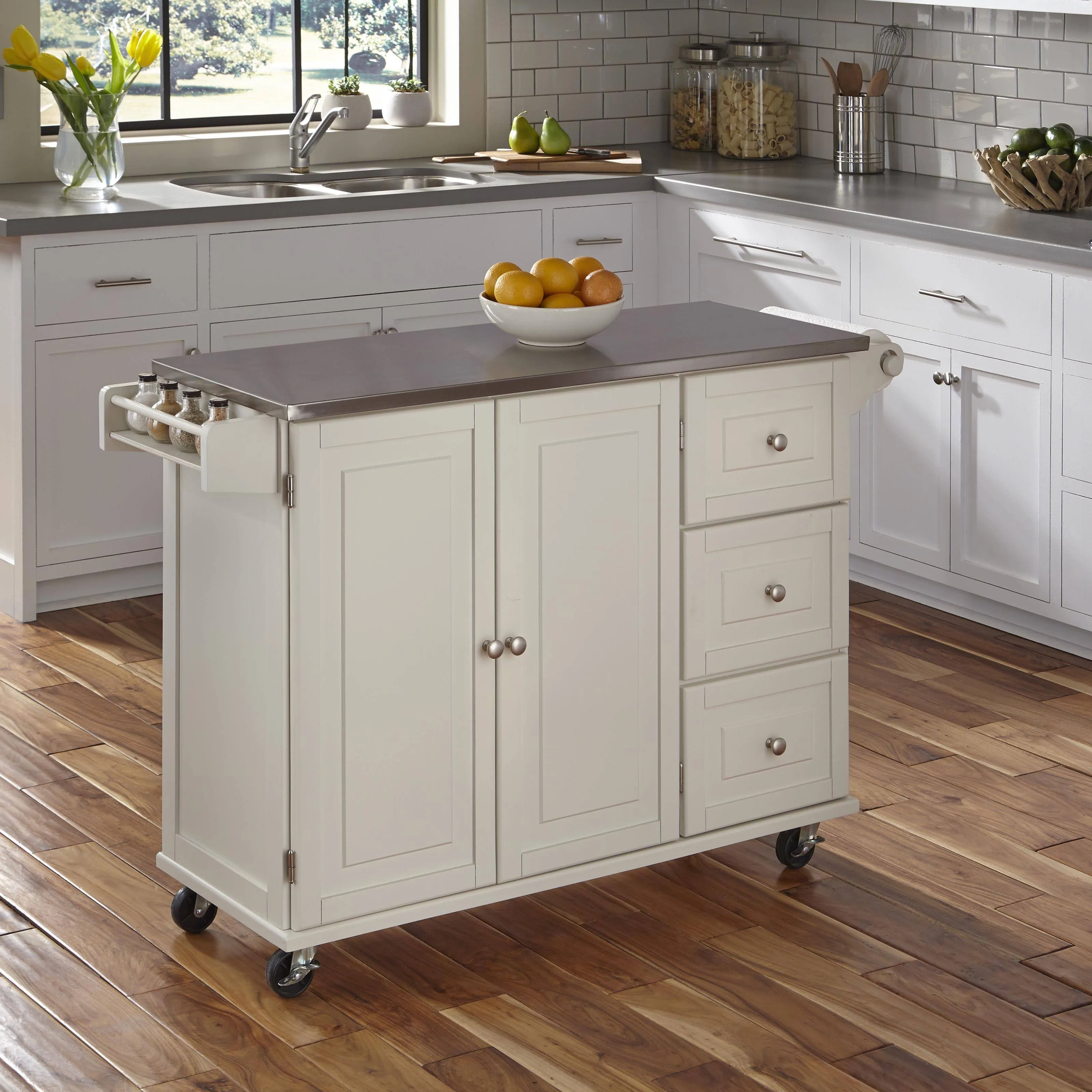 Homestyles Liberty Kitchen Cart, White