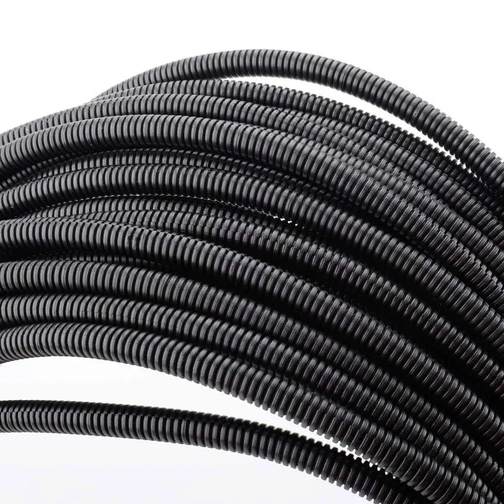 100 FT 1/4 Wire Loom Split Tubing Auto Wire Conduit Flexible Cover