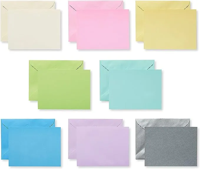 American Greetings Single Panel Blank Cards with Envelopes, Pastel (100-Count)