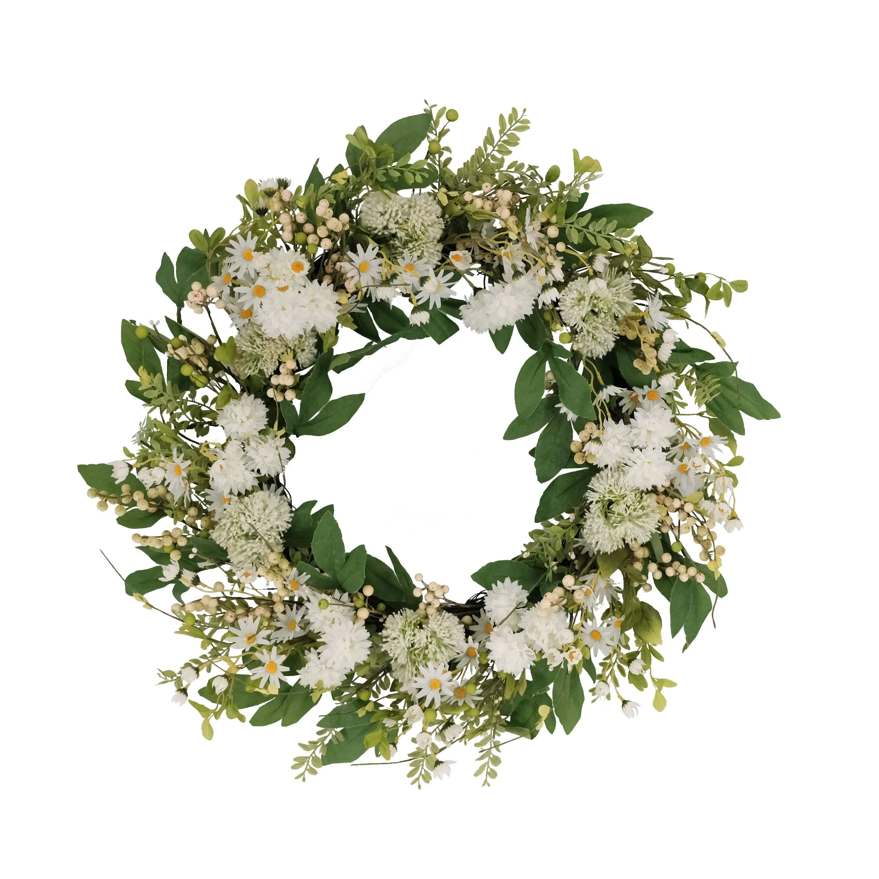 Puleo 30" Chrysanthemum and Daisy Floral SpringWreath