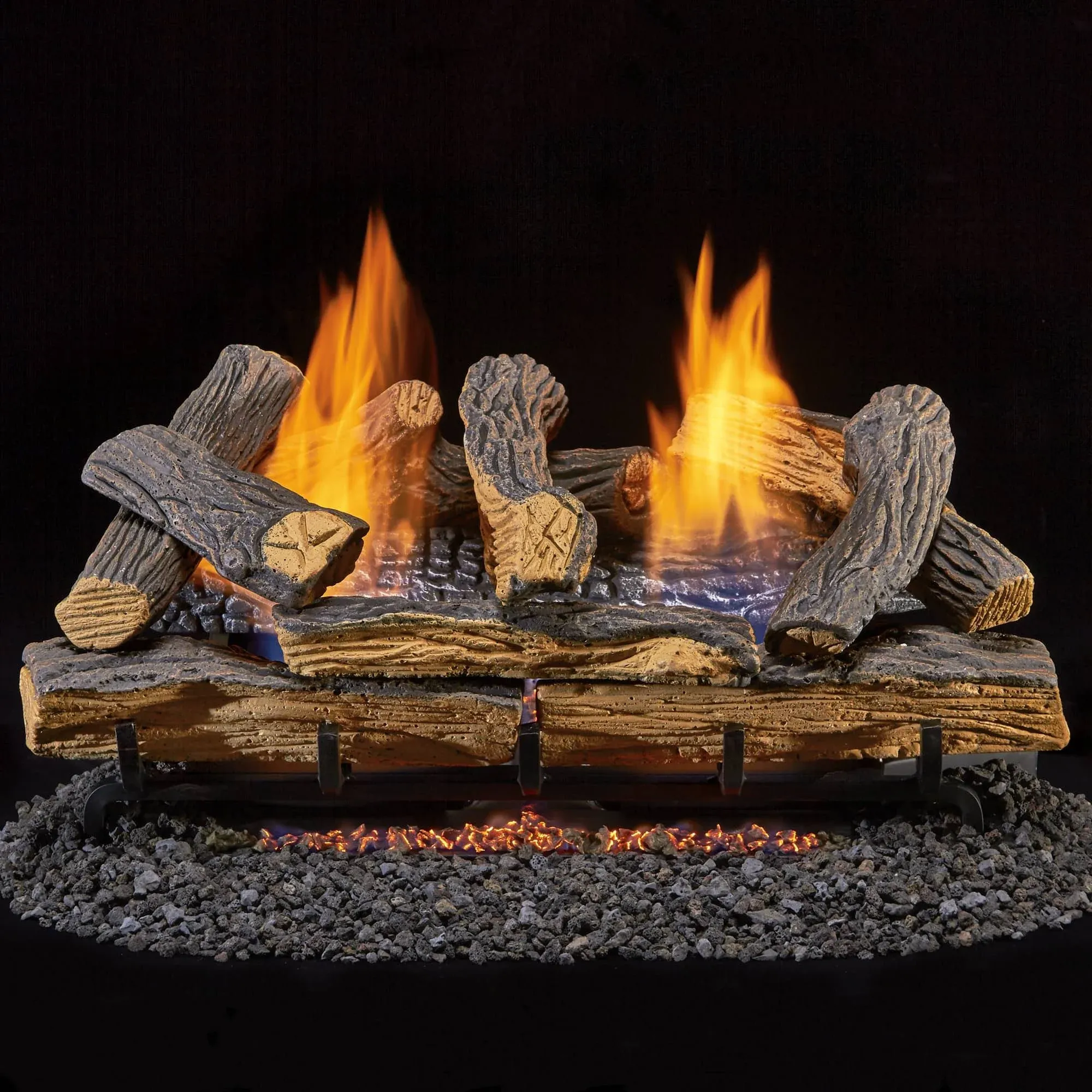 Duluth Forge 24-in 33000-BTU Dual-Burner Vent-free Gas Fireplace Logs with Thermostat