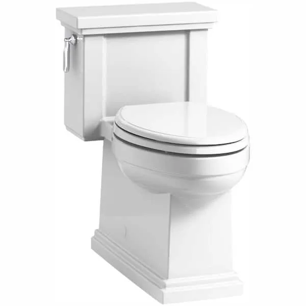 Tresham 1.28 GPF Elongated One-Piece Comfort Height Toilet with AquaPiston Technology and Right Hand Trip Lever