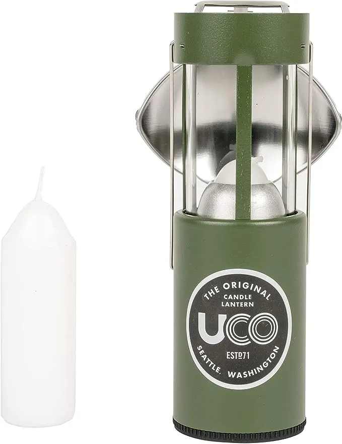 UCO Original Candle Lantern Kit with 2 Survival Candles, Light Projector and Cocoon Case, Gray