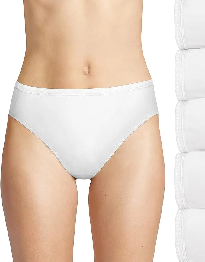 Hanes Ultimate Women's Breathable Hi-Cut Underwear, 6-Pack White/White/White/White/White/White 9