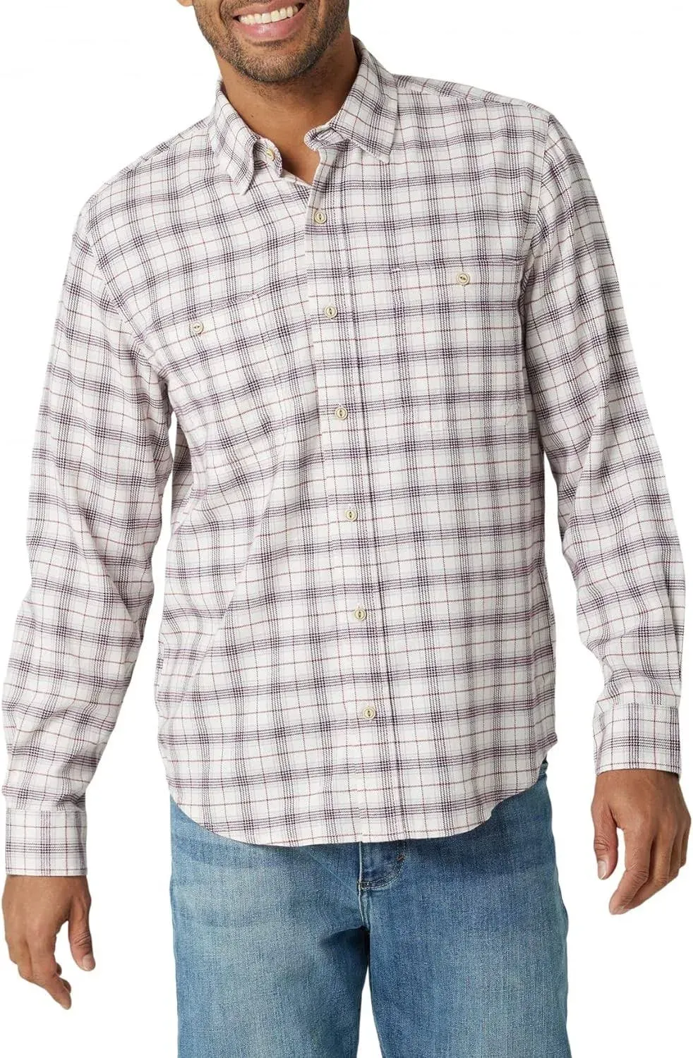 Wrangler Authentics Men&#039;s Cloud Flannel Woven Shirt, Potent Purple, Small