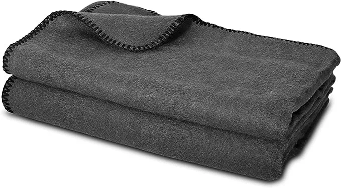 Jmr Usa Inc. Military Wool Blanket for Camping, Emergency and Everyday Use, Fire Retardant Extra Thick and Warm Outdoor Wool Blanket, 70% Wool, Grey, Size 62X84.