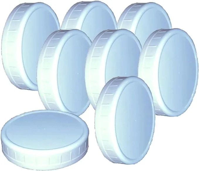 Wide-Mouth Reusable Plastic Lids for Canning Jars, 8 Count, Mainstays (3.62" dia x .75" H)