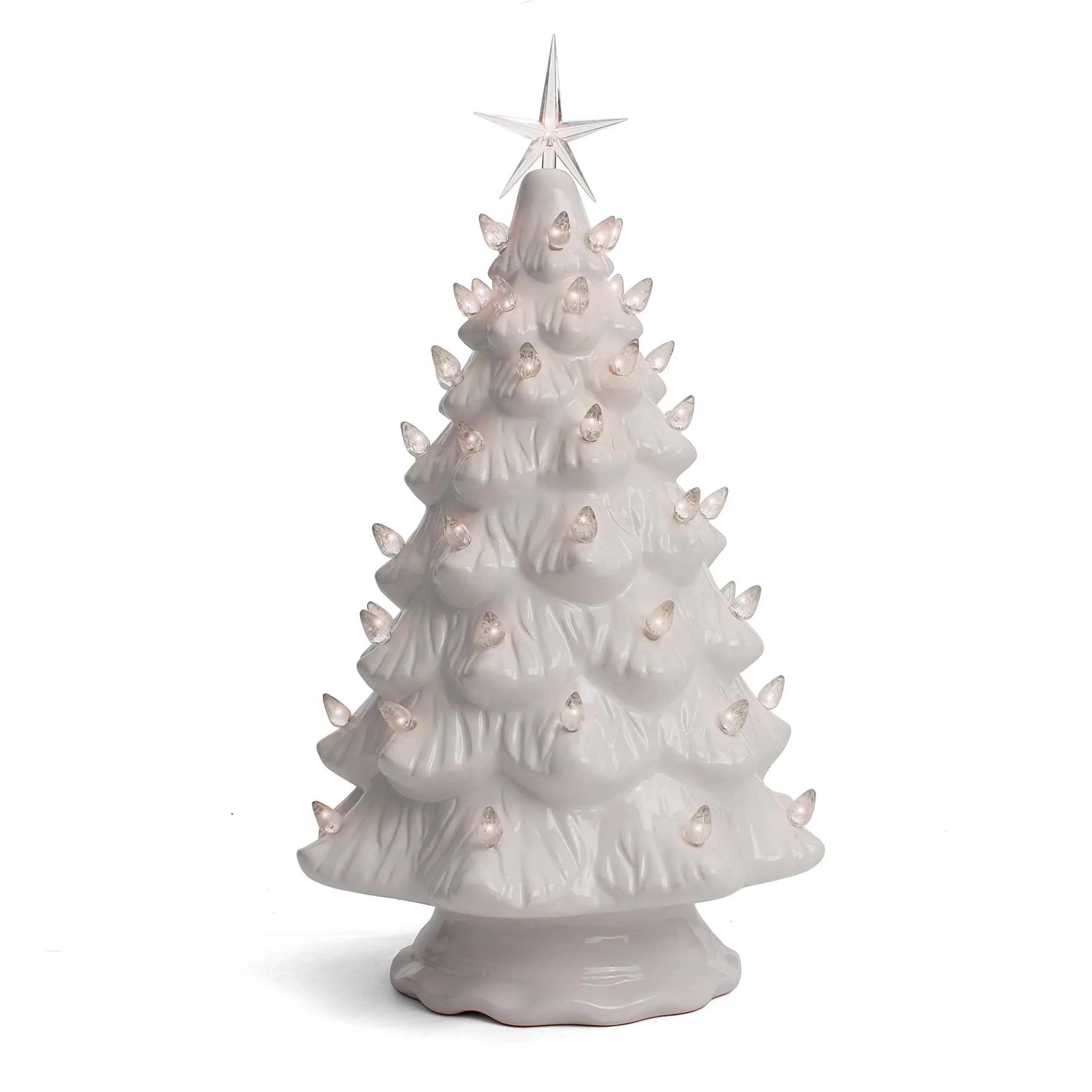 Milltown Merchants Ceramic Tabletop Christmas Tree with Lights