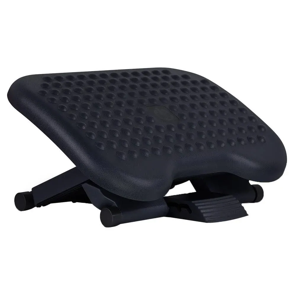 Mount-It! Ergonomic Under Desk Footrest | Height Adjustable Office Foot Rest with 3 Height Levels | Tilting Foot Stool | Home Office Footrest with Massage Surface for Improved Circulation (MI-7801)