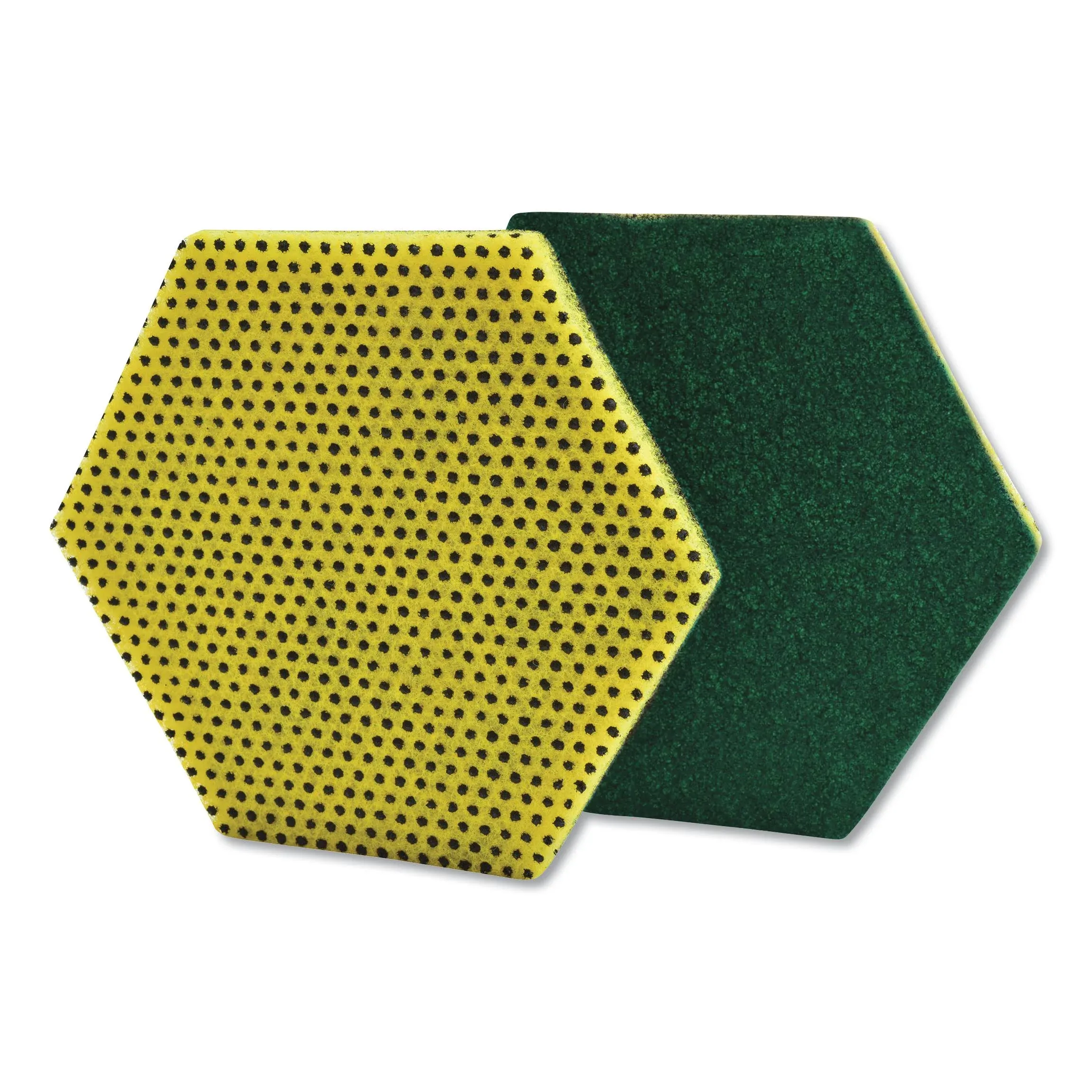 Scotch-Brite Dual Purpose Scour Pad, 5" x 5", Green/Yellow, 15/Carton