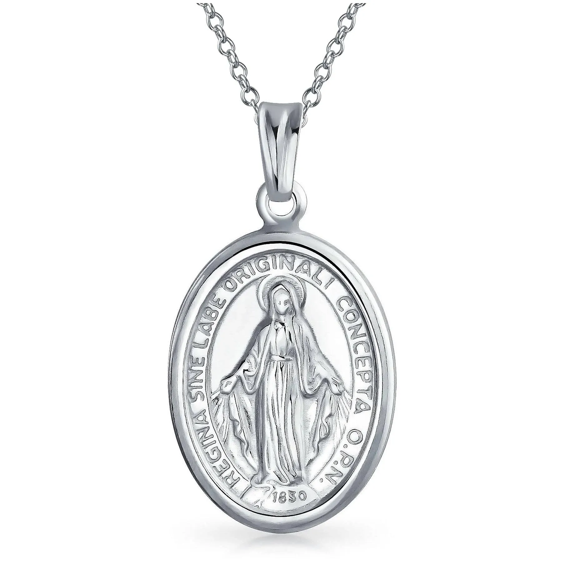 Our Lady of Guadalupe Catholic Medallion Necklace 925 Sterling Silver None Silver Sterling Silver