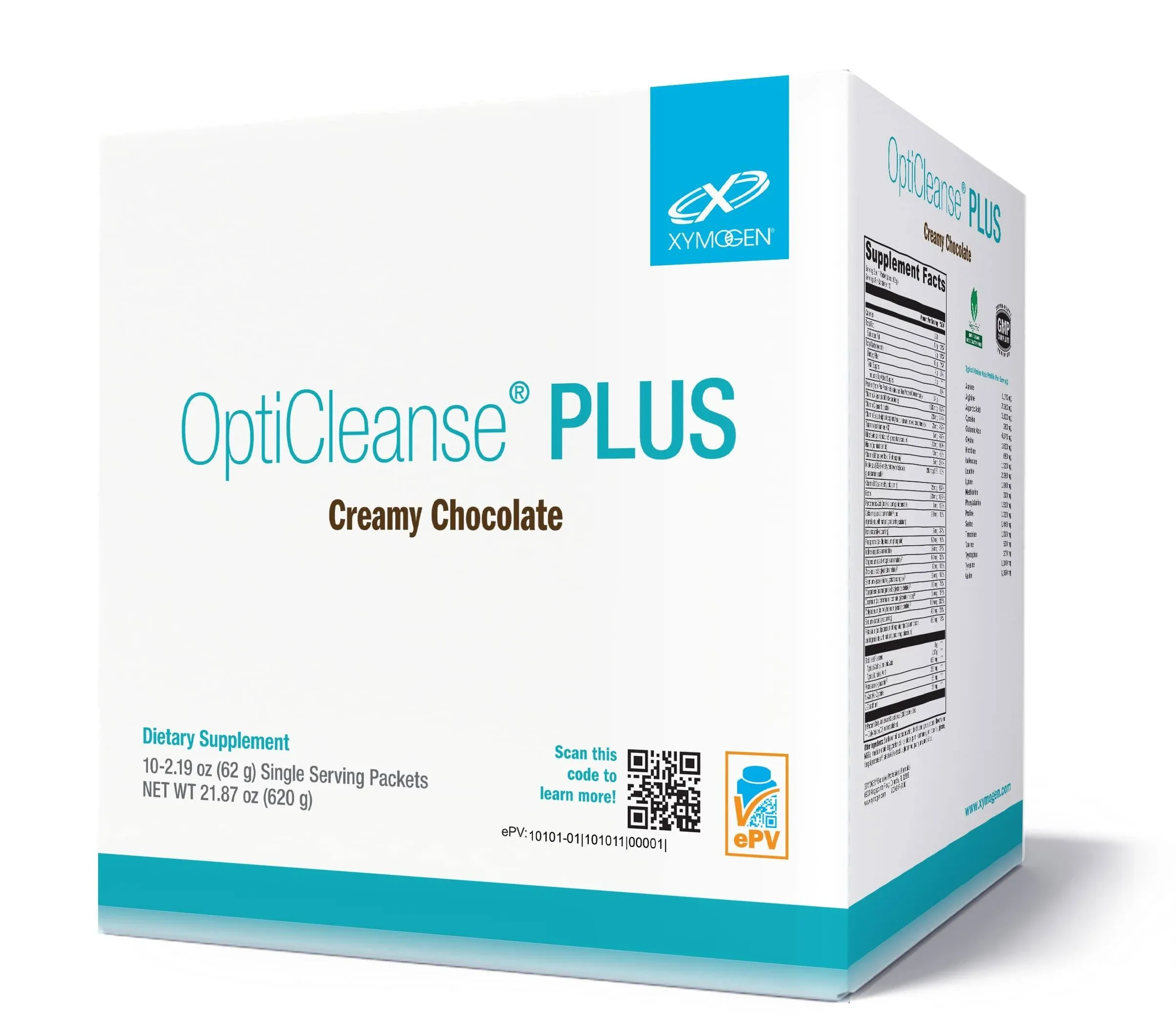 XYMOGEN, OptiCleanse Plus Creamy Chocolate 10 Servings