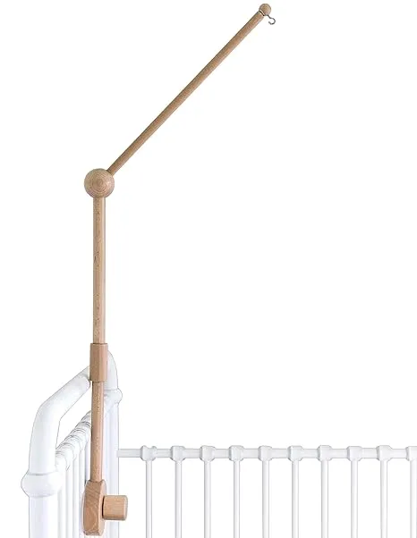 Sorrel + Fern Wooden Baby Crib Mobile Arm - Baby Mobile Holder Arm (31 inch, 100% Natural Beech Wood) - Strong Anti Slip Attachment - Nursery Décor