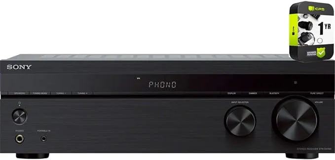 Sony STRDH190 2-Ch Stereo Receiver with Phono Inputs and Bluetooth Bundle with 1 YR CPS Enhanced Protection Pack