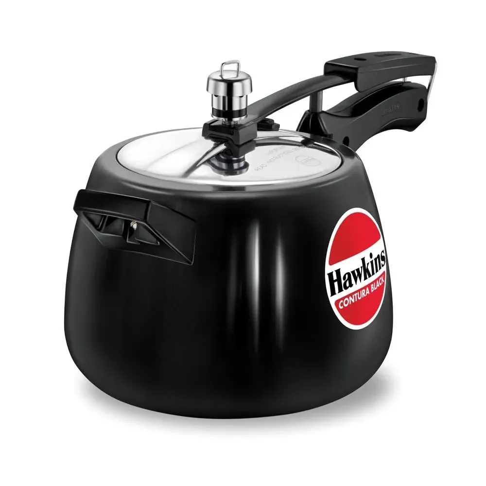 Hawkins CB40 Hard Anodised Pressure Cooker 4-Liter Contura Black