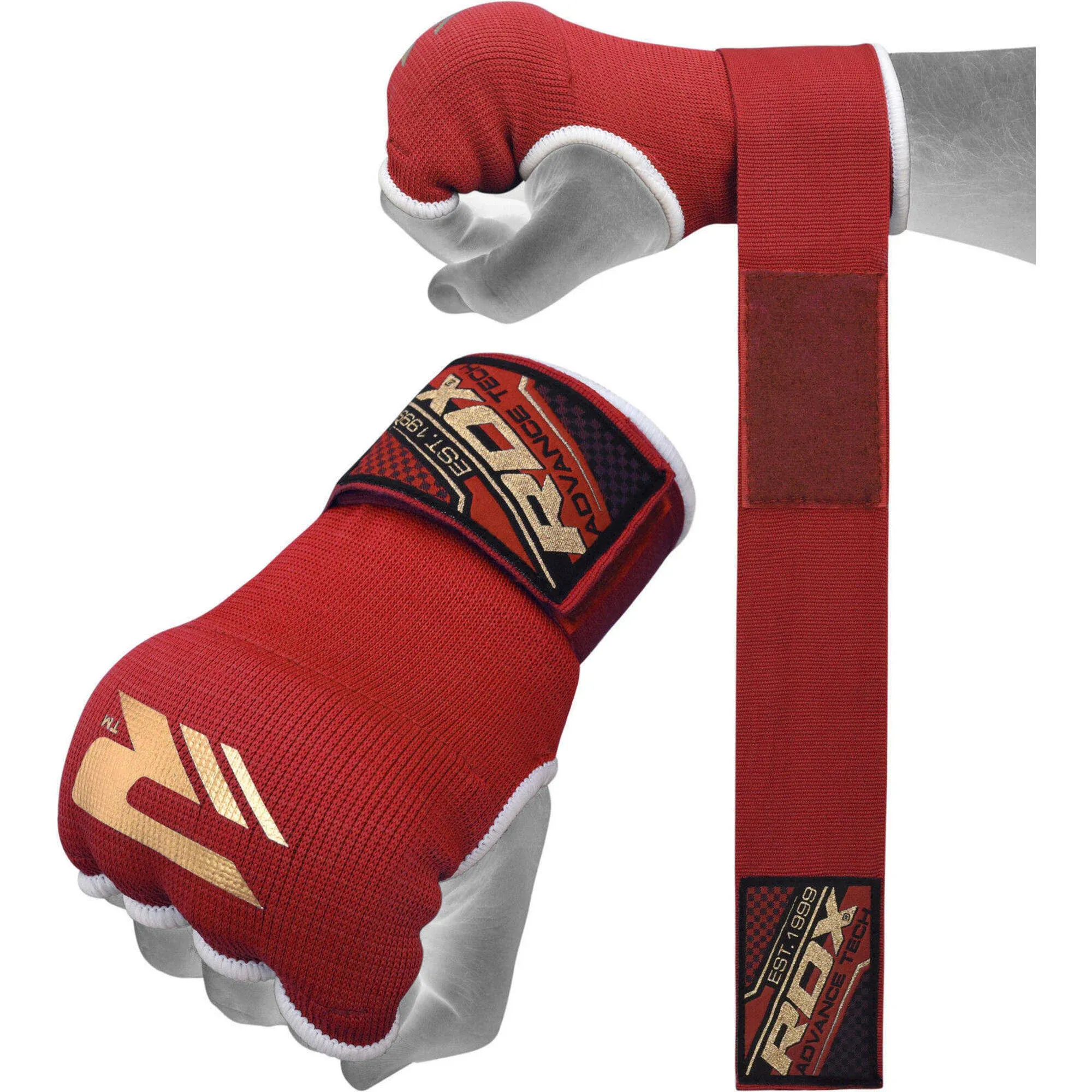 Gel Padded Inner Gloves Hook & Loop Wrist Strap for Knuckle Protection