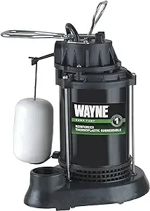 Wayne SPF50 SPF50-1/2 HP Epoxy Coated Steel and Thermoplastic Submersible Sump Pump-Up to 4,300 Gallons Per Hour-Long Lasting and Durable Construction, No Size, Black