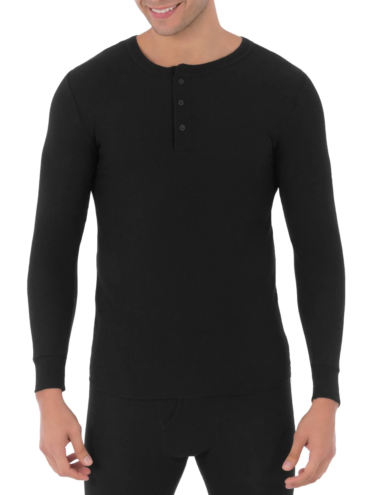 Fruit of the Loom, large men&#x27;s thermal henley