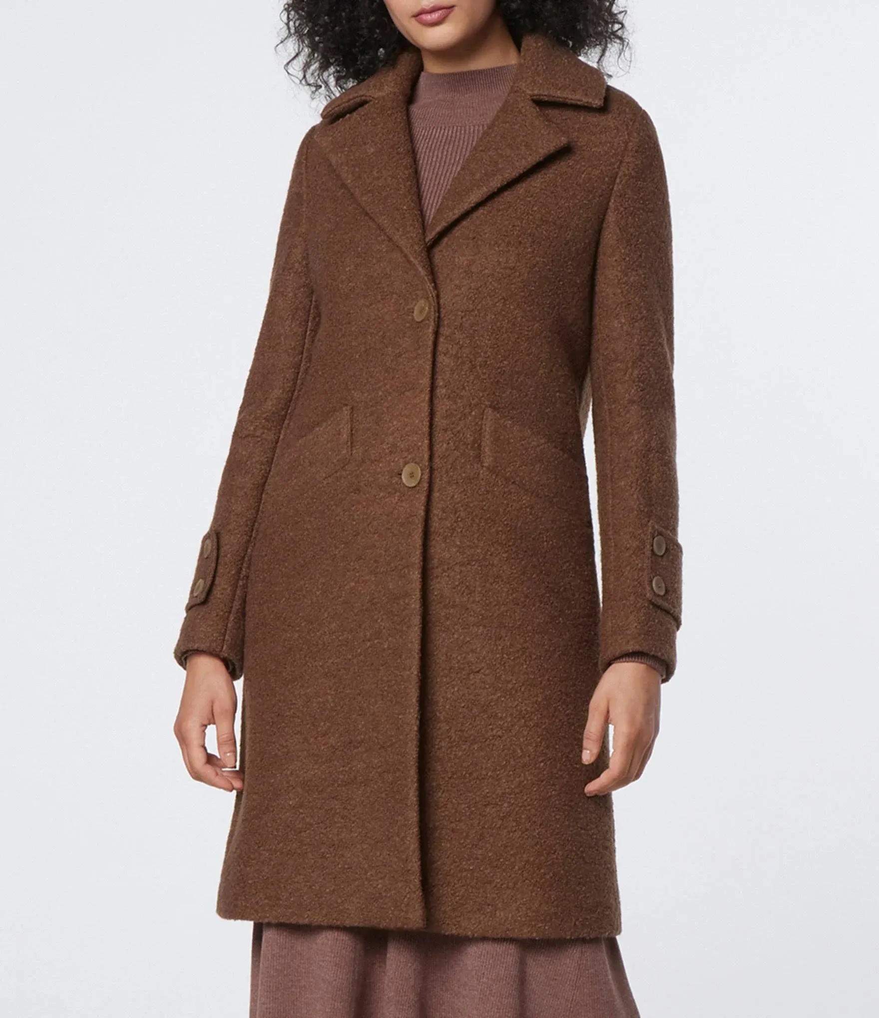 Andrew Marc Women's Regine Pressed Bouclé Wool Coat