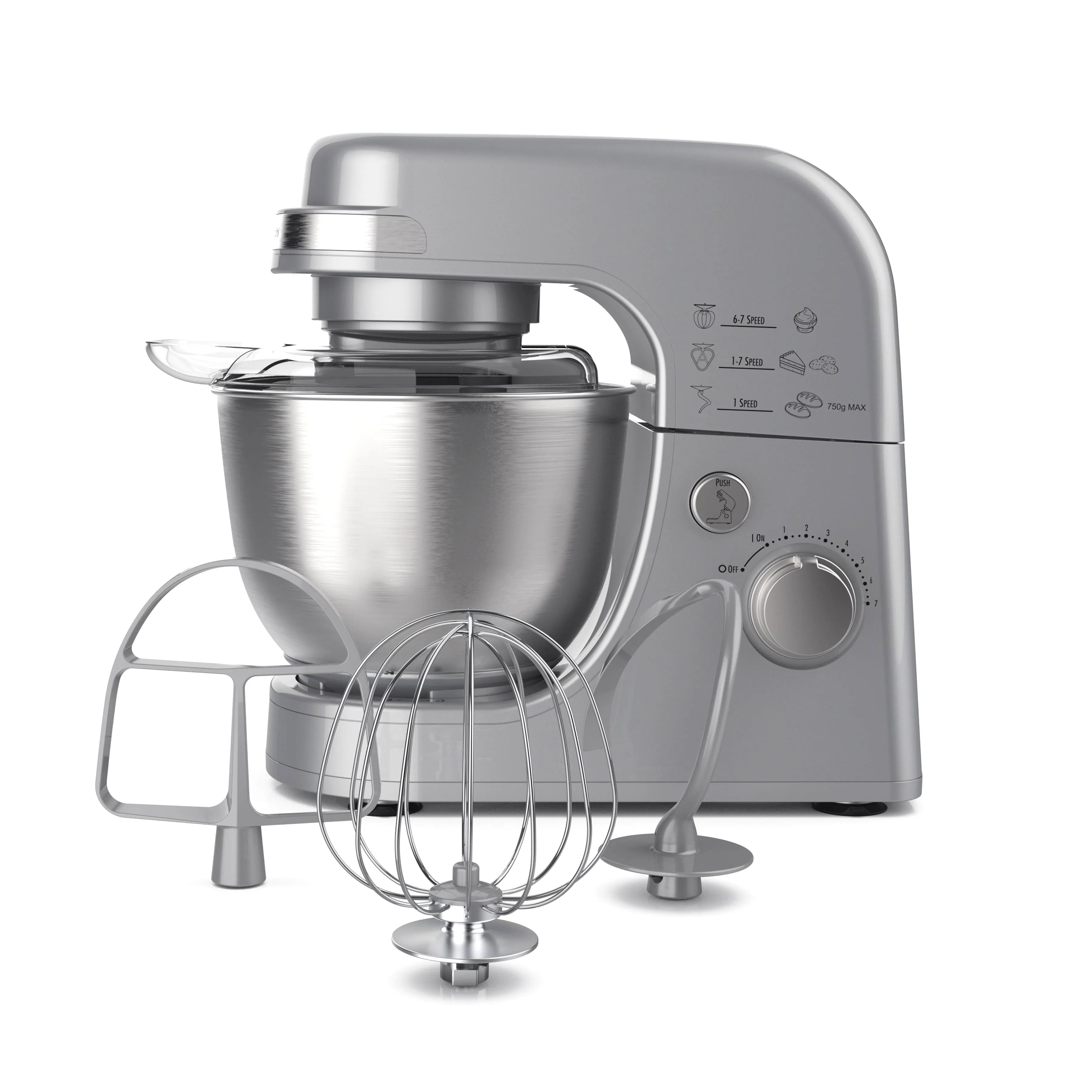 Hamilton Beach Stand Mixer, 7 Speeds, 4 Quart Capacity, Silver, 63385