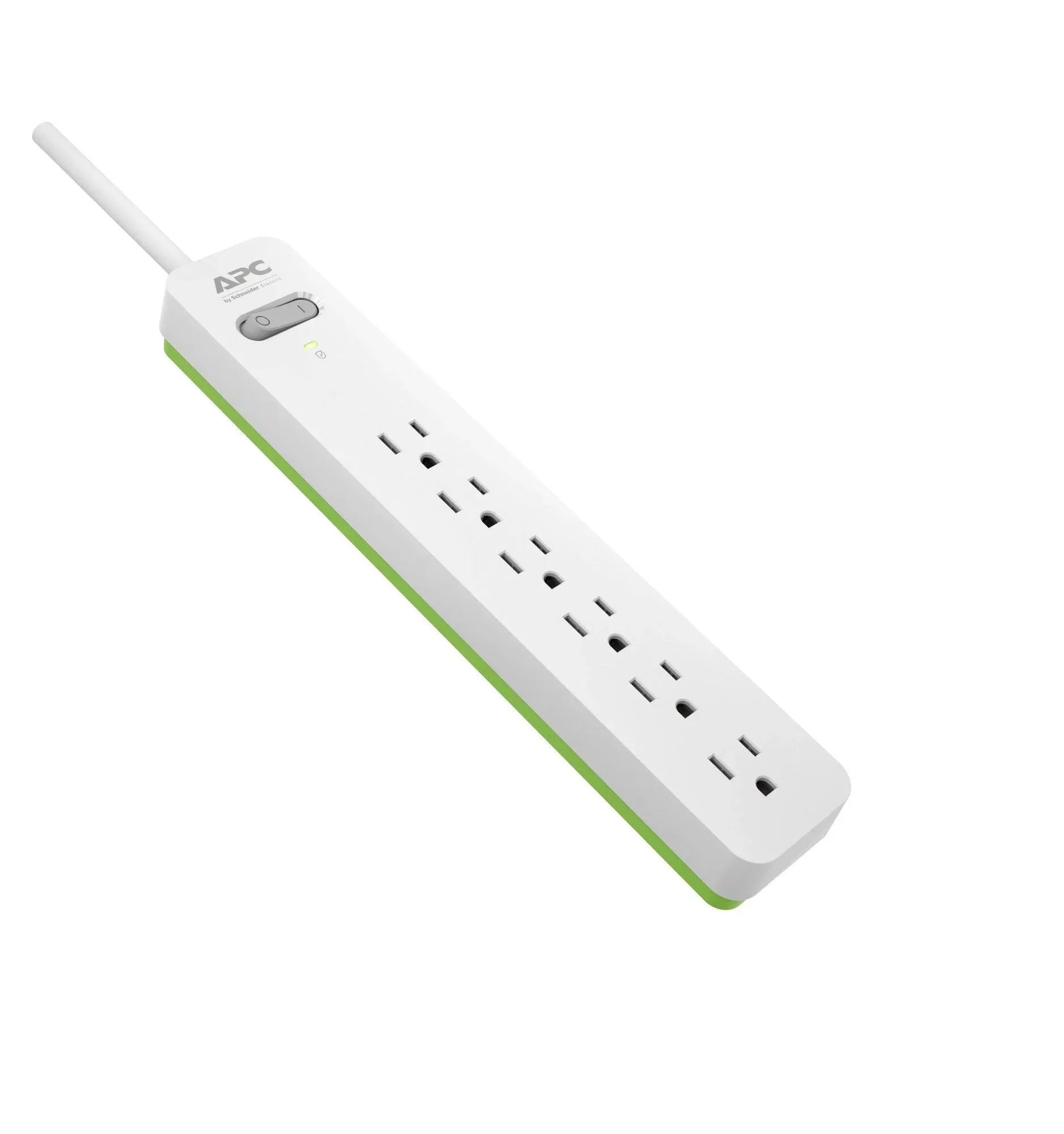 APC PE66W 6-Outlet SurgeArrest Surge Protector 6ft Cord (White)