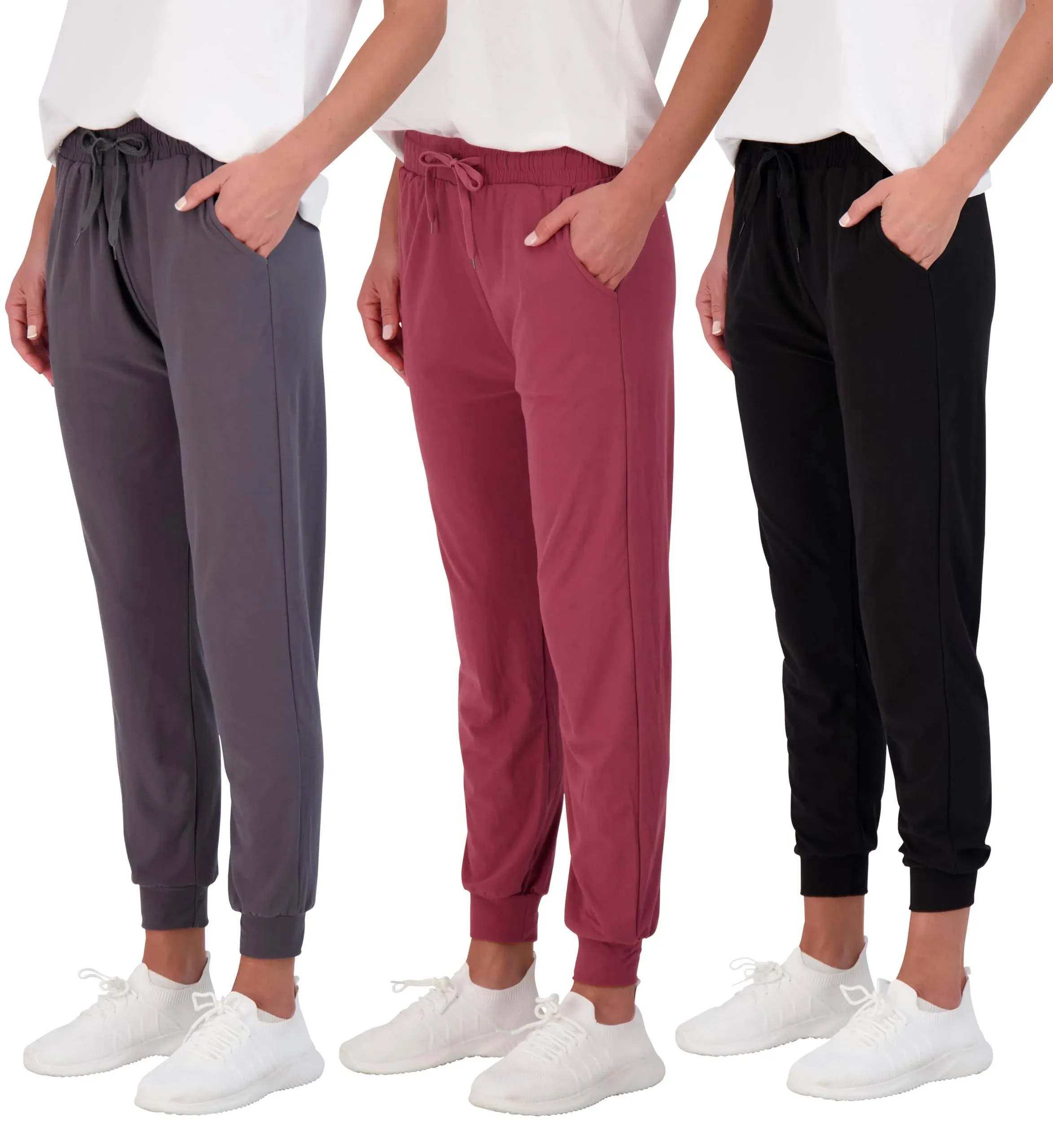 3 Pack: Womens Plus Ultra-Soft Lounge Joggers 1x / Set 12