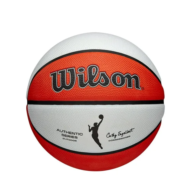 Wilson WNBA Authentic Outdoor Basketball, Orange and White, 27.5 in.