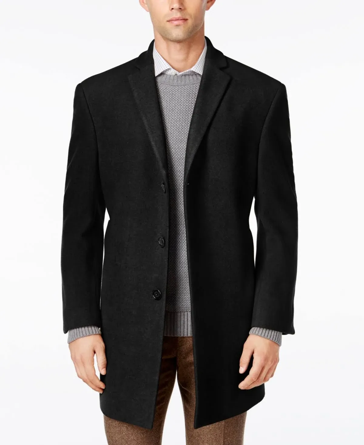 Calvin Klein Men's Prosper Wool-Blend X-Fit Overcoat