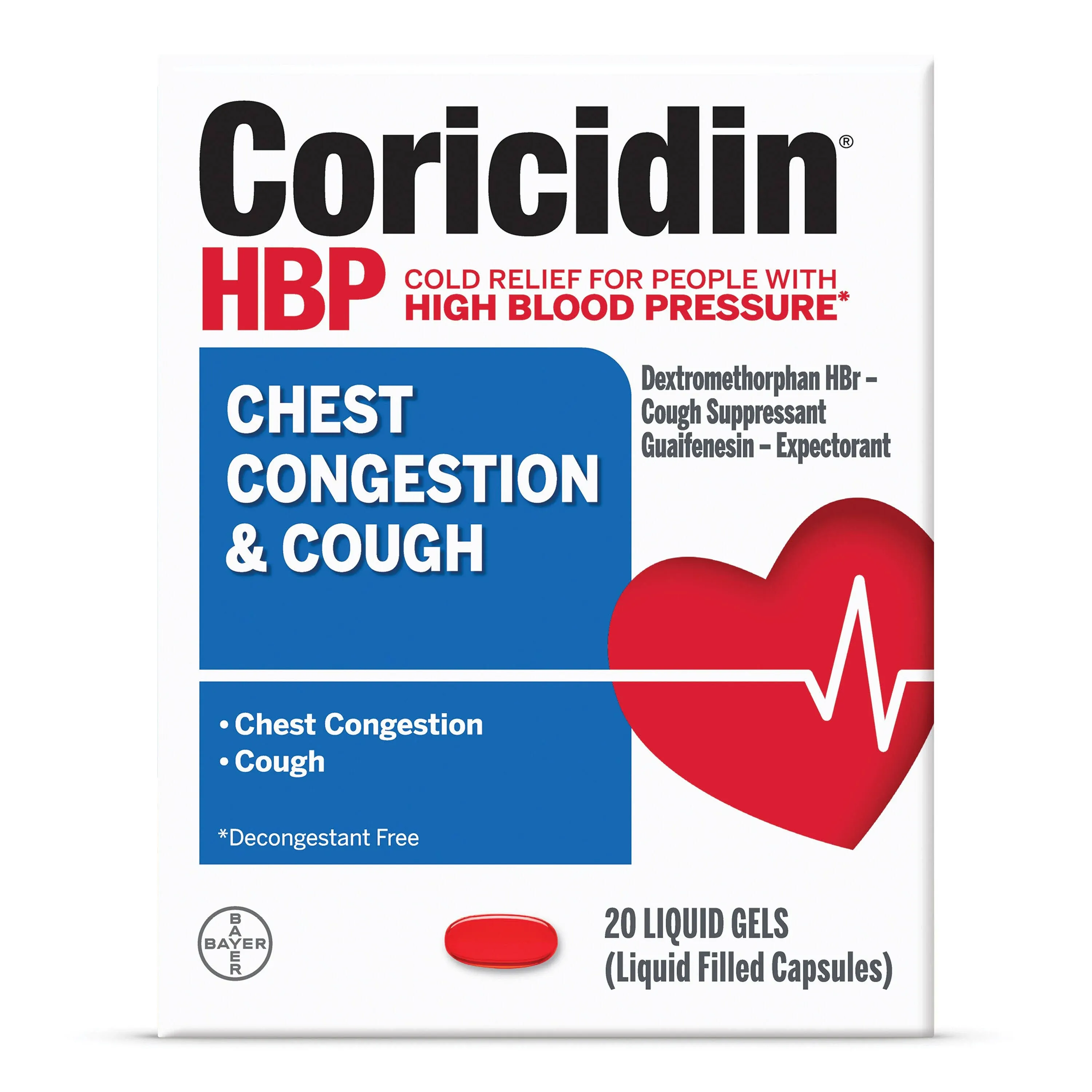 Bayer Coricidin HBP Cold and Cough Relief Softgels