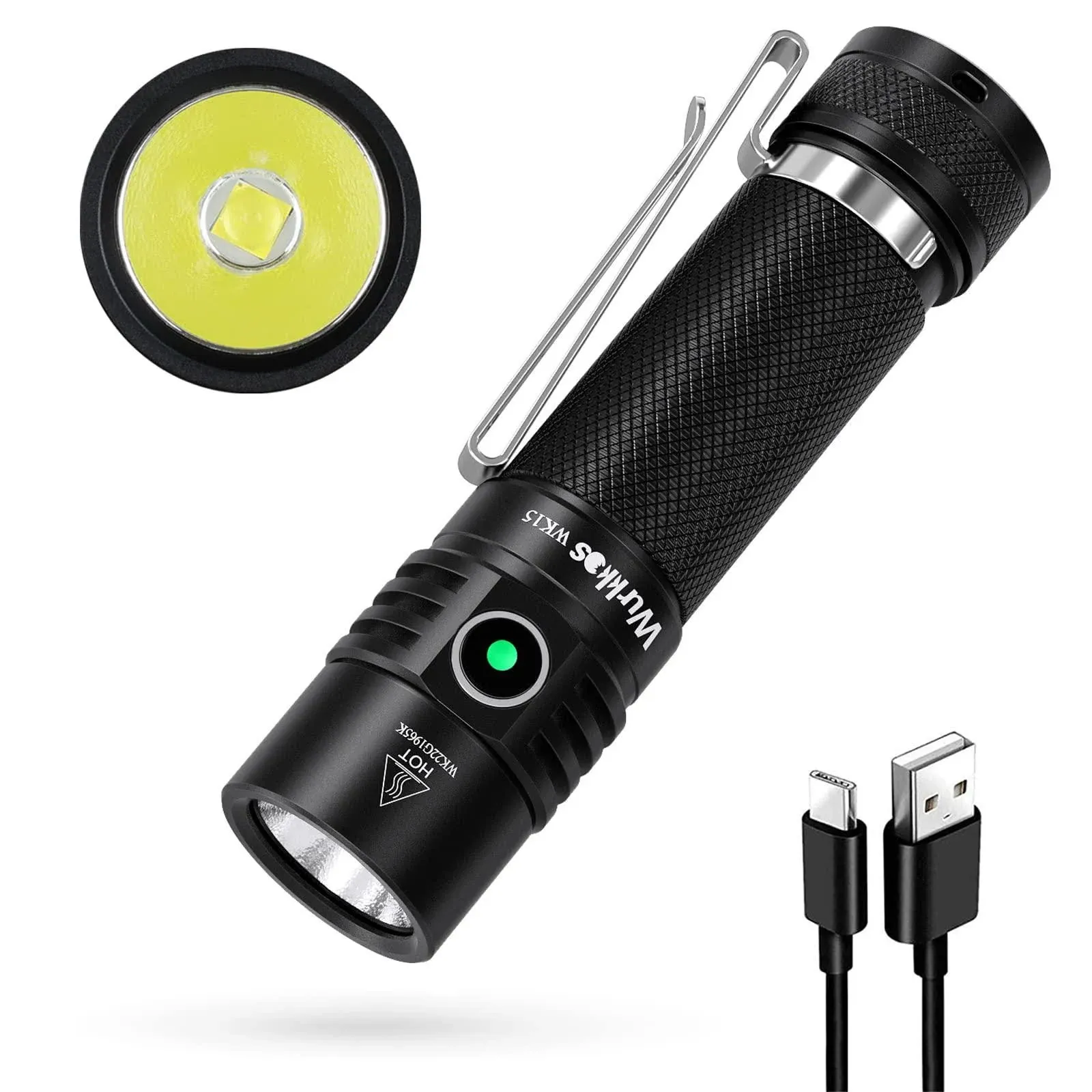 Wurkkos TS32 Rechargeable Flashlight 13000 High Lumen, IP68 Waterproof Led Flashlight with 12 * 519A &1* Led, Emergency Flashlight Support Discharge, Dual Switch Flashlight for Camping Hiking