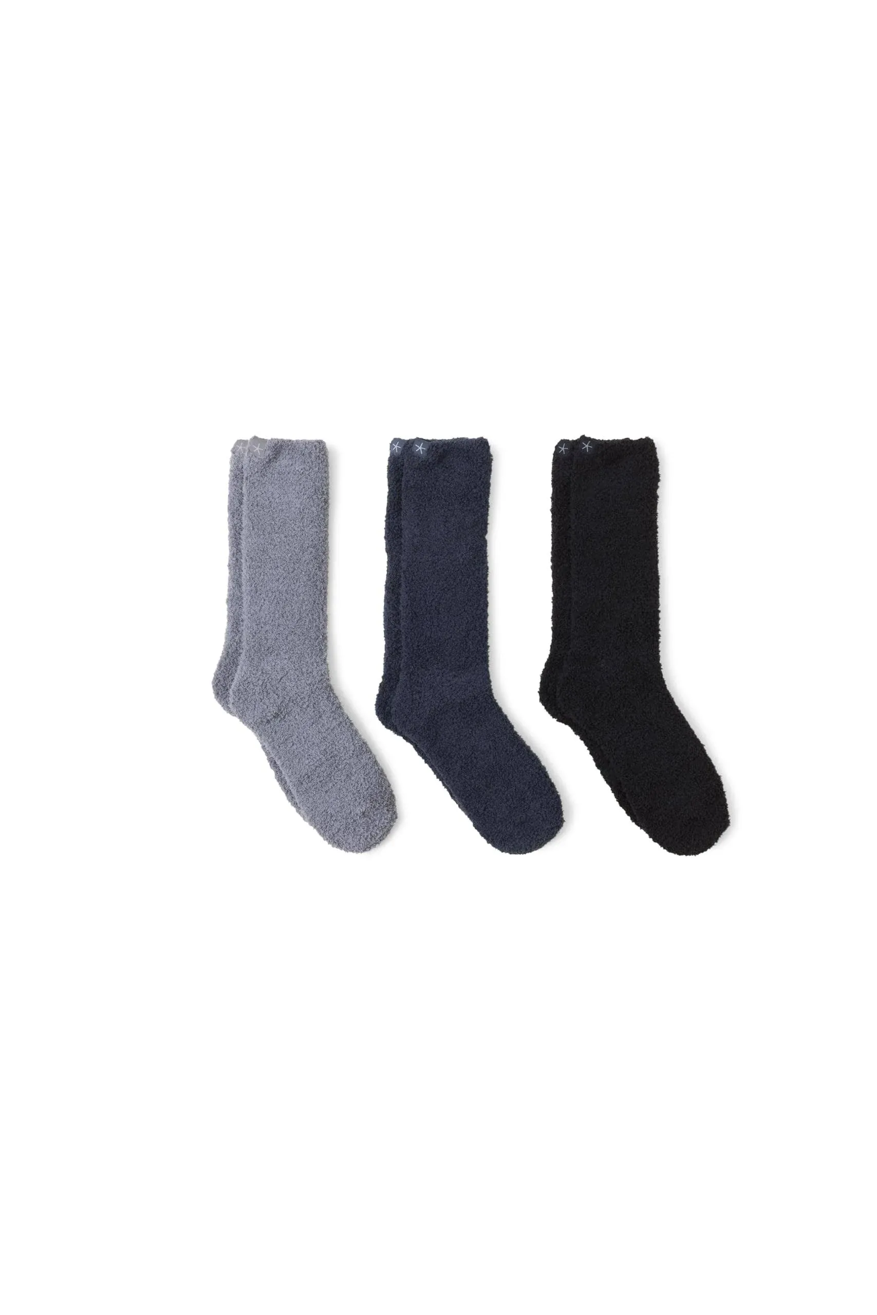 Barefoot Dreams CozyChic 3 Pair Sock Set Black Multi