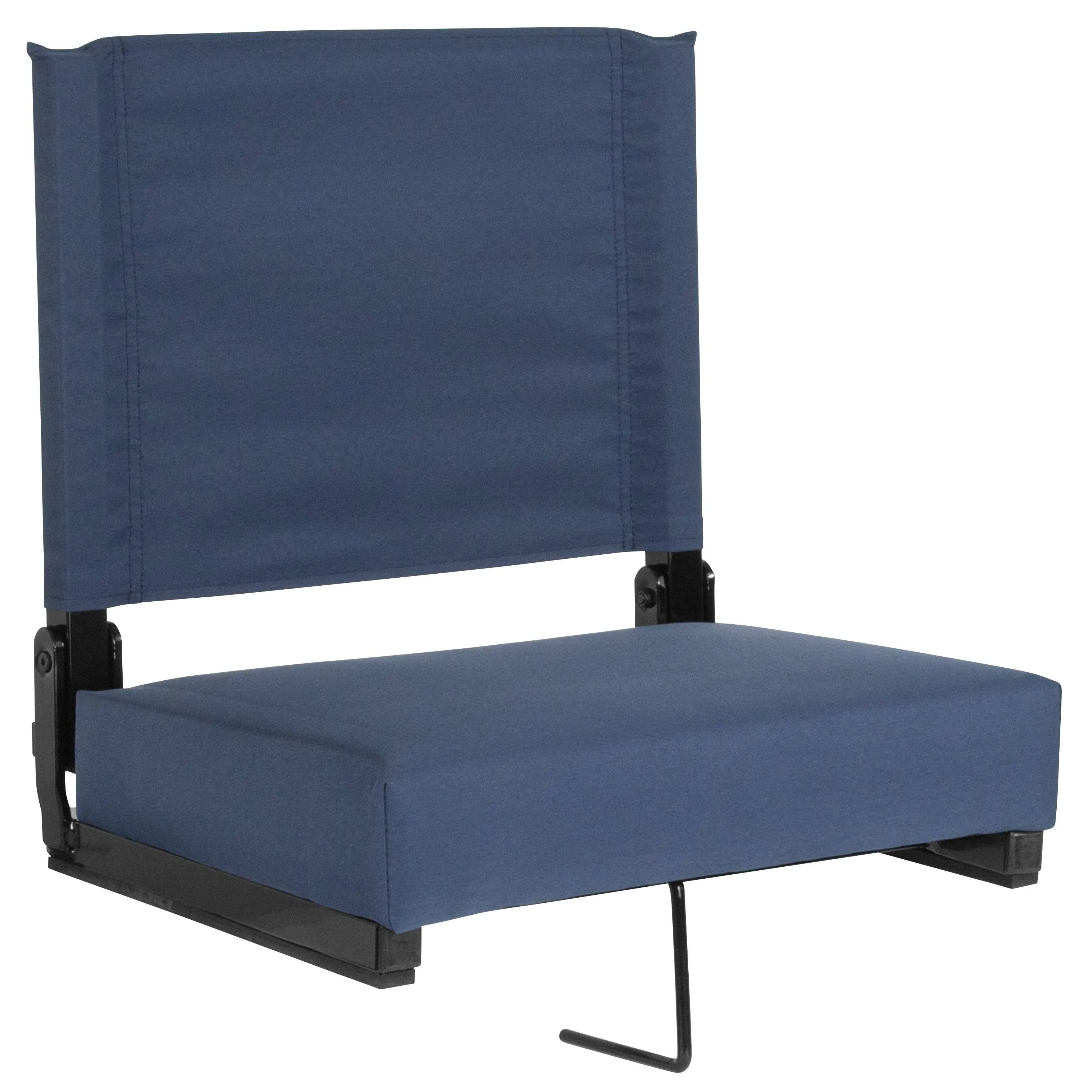 Flash Furniture Grandstand Portable Stadium Seat for Bleachers or Benches, Folding Padded Stadium Chair with Carrying Handle, 500 lb. Weight Capacity, Navy Blue