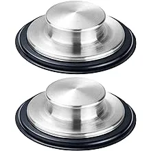 2PCS Kitchen Sink Stopper - Stainless Steel, Large Wide Rim 3.35" Diameter - Fengbao