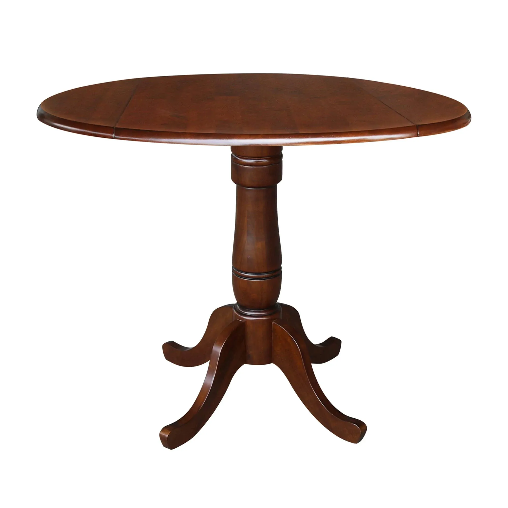 International Concepts - 42  Round Dual Drop Leaf Ped Table - 35.5 H in Espresso Finish - K581-42DPT-6B