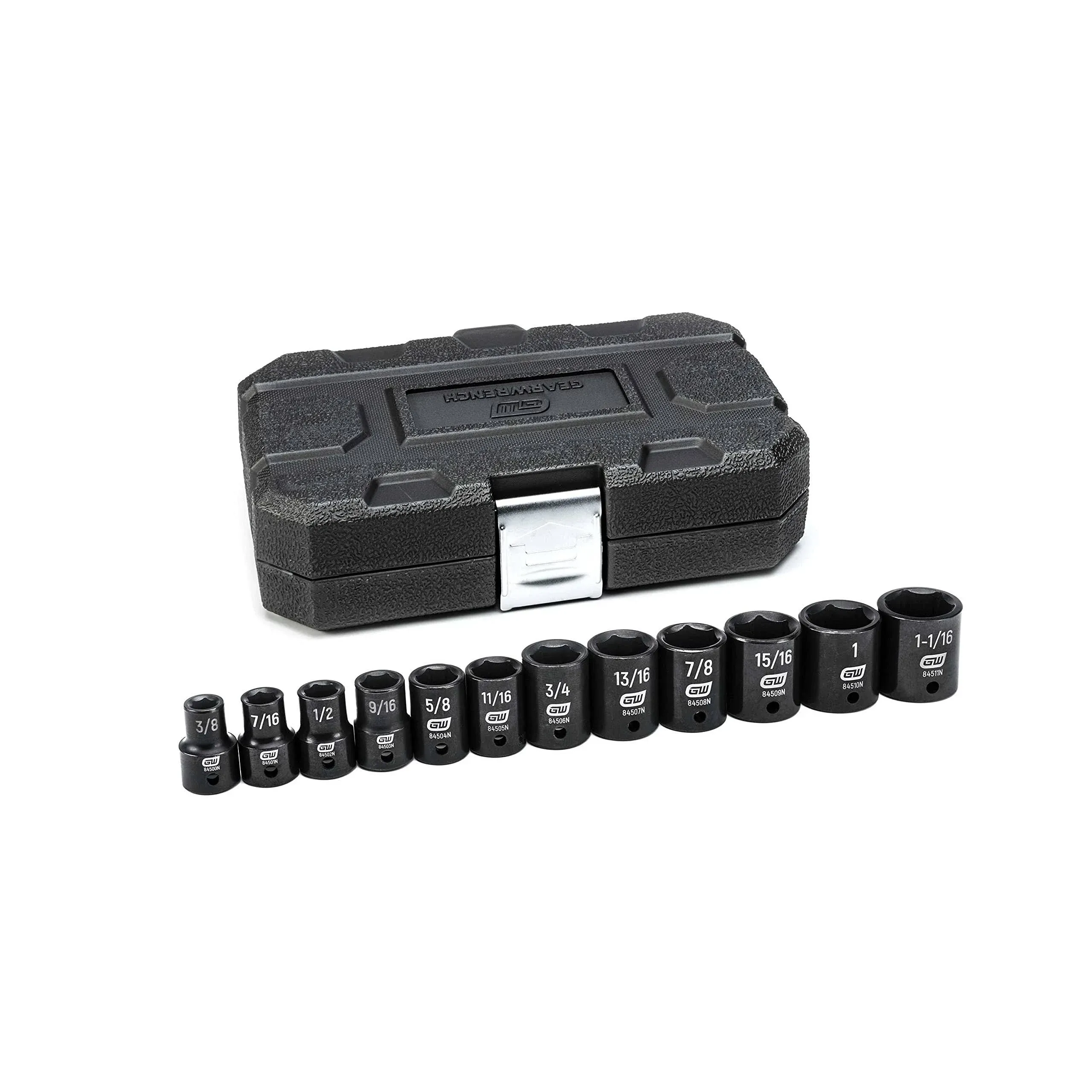 GEARWRENCH 12 Pc. 1/2" Drive 6 Pt. Standard Impact Socket Set, Metric - 84930N