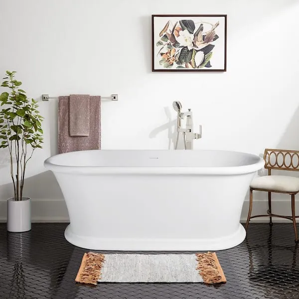 Vanity Art 67" Solid Surface Resin Stone Freestanding Bathtub - Traditional - Bathtubs - by Vanity Art LLC | Houzz