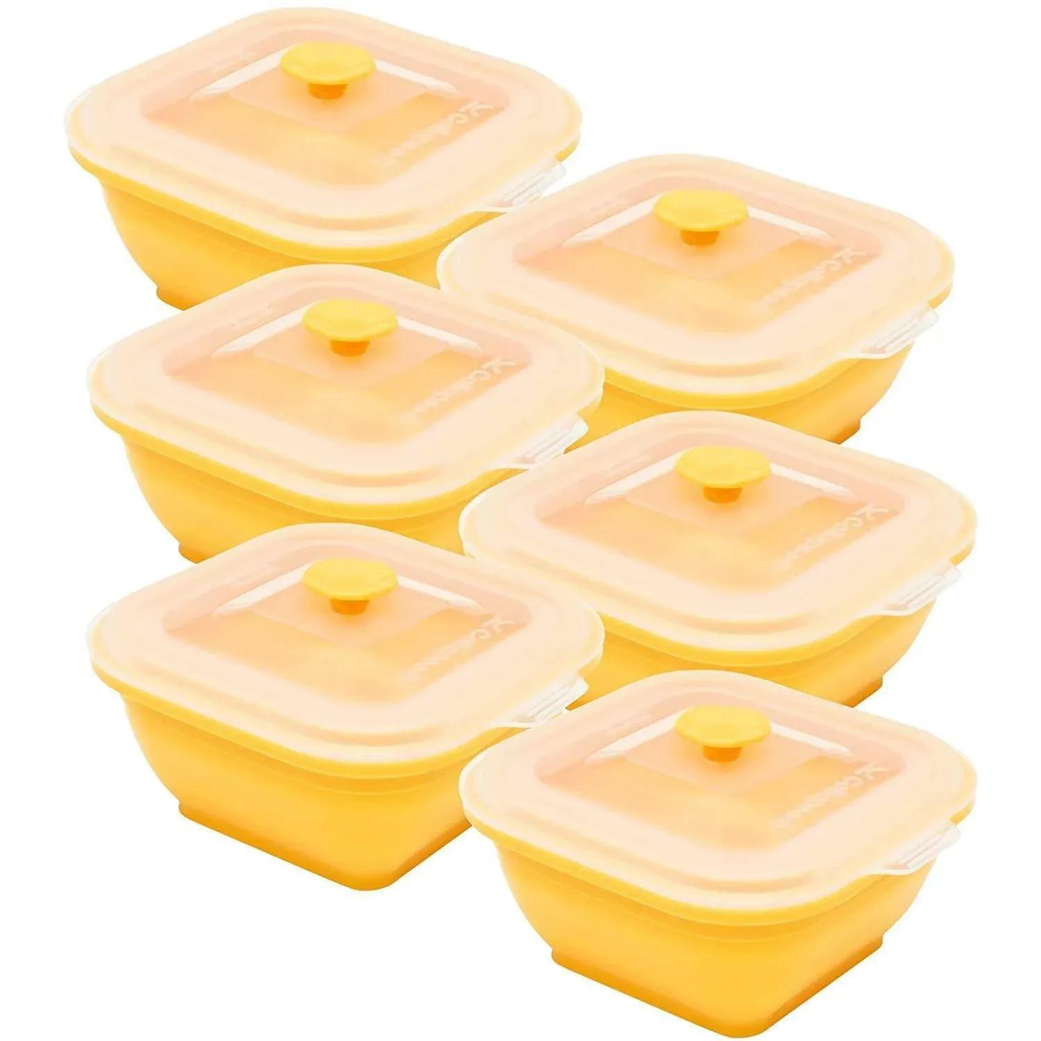 Collapsible Food Storage Containers - Silicone Container Bin Sets with Lids for Kitchen, Camping & Camper RV Accessories, Freezer and Microwave Safe Storage Bowl Set, Stackable Space Saving Bins