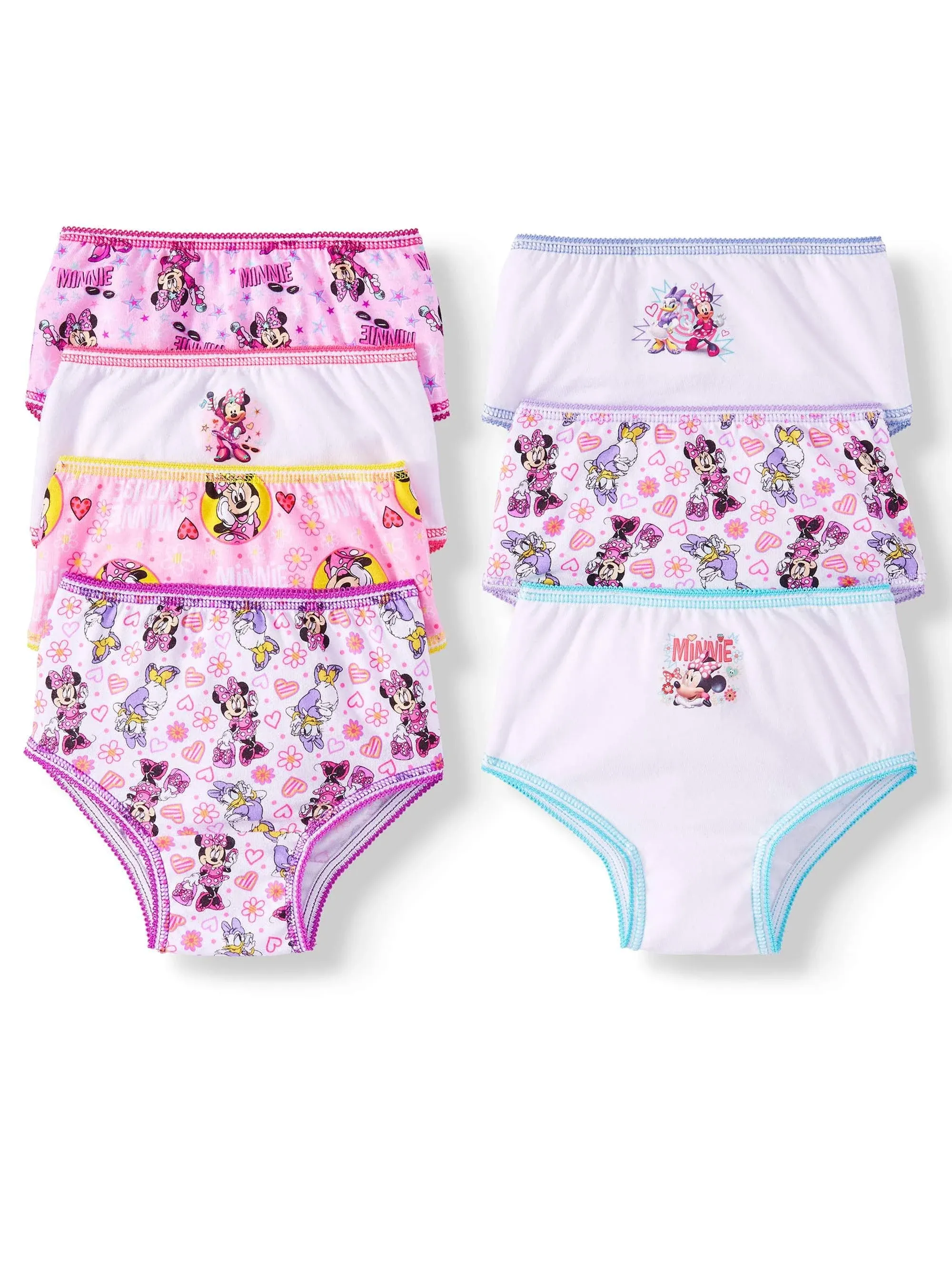 Disney Girls' Minnie Mouse Underwear with Multiple Print and Silhouette Options in Sizes 2/3t-8