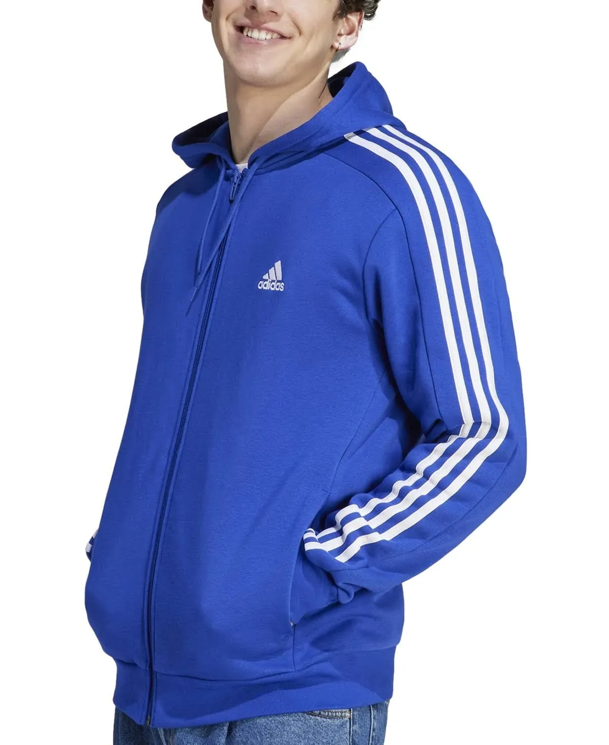 adidas Men's Essentials Fleece 3-Stripes Full-Zip Hoodie