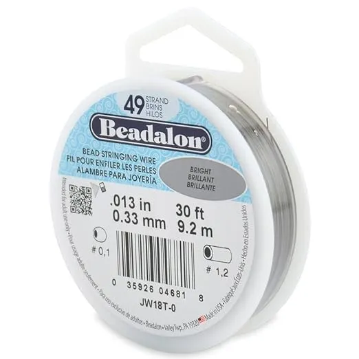 Beadalon Wire 49 Strand Stainless Steel Bead Stringing Choose Colour Thread Size